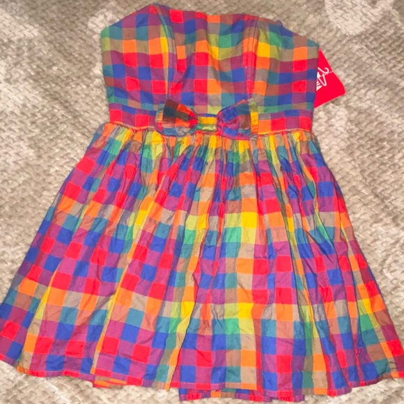 NWT cut multicolor checker JACK WILLS summer sunDRESS size S - Picture 2 of 6